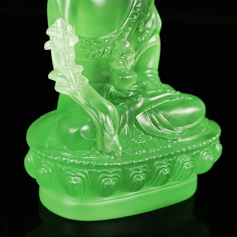 Tượng Phật Dược Sư Lưu Ly (Cao 13 cm) - Xanh lá ( Xanh lục)